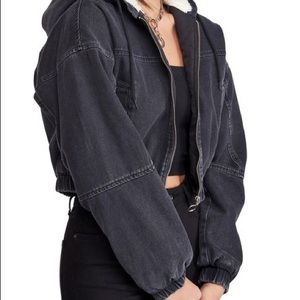 BDG Black cropped denim jacket